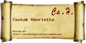 Csutak Henrietta névjegykártya