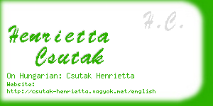 henrietta csutak business card